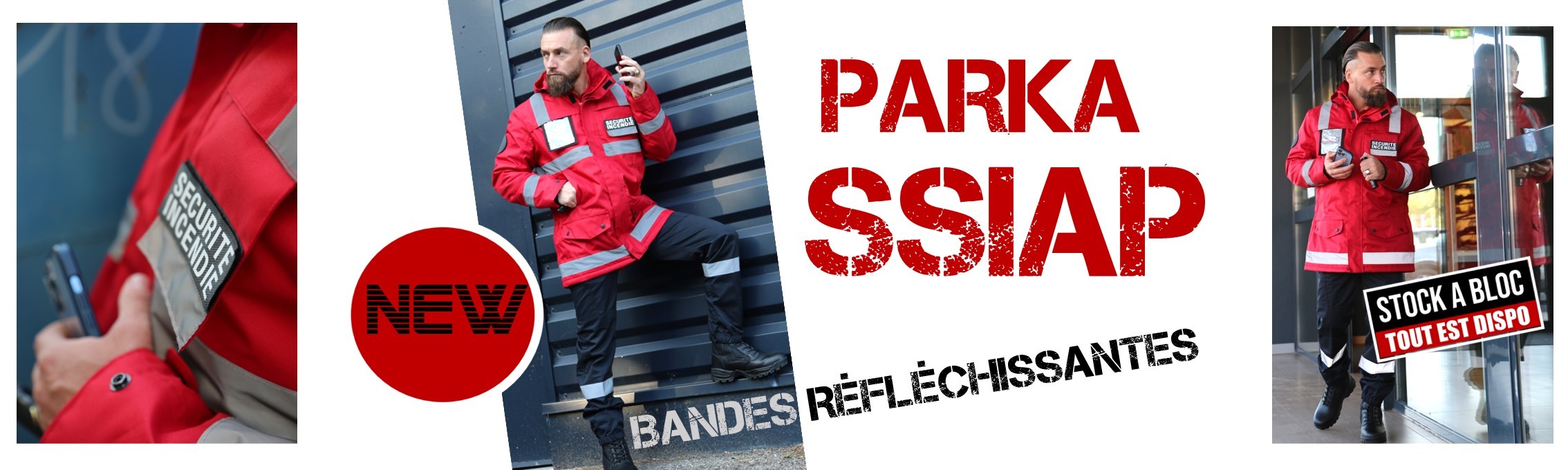 Parka SSIAP City Guard - Imperméable, Bandes Réfléchissantes, Nombreuses Poches - Pour Sécurité Incendie